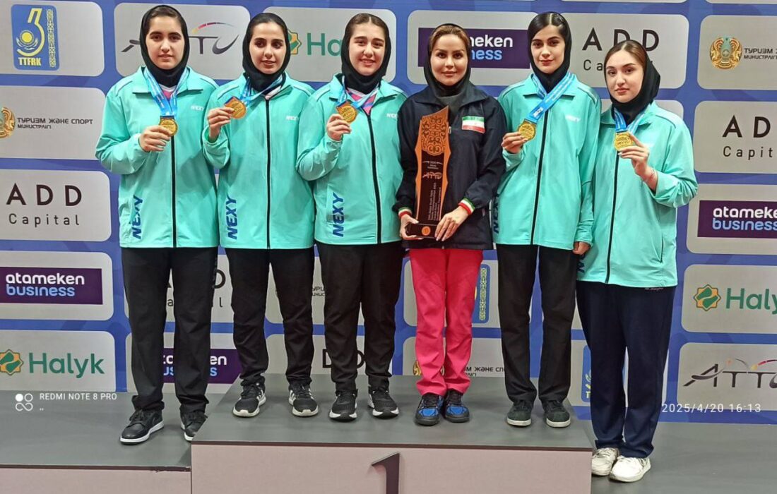 قهرمانی دختران جوان تنیس روی میز در آلماتی